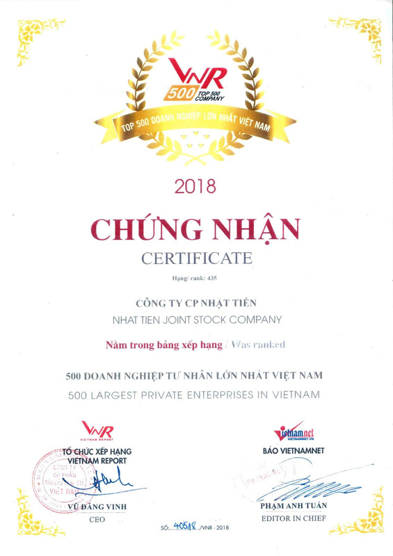 Chứng nhận - Thép Nhật Tiến - Công Ty Cổ Phần Thép Nhật Tiến